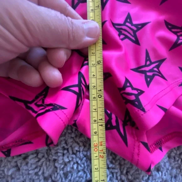 Women’s/juniors Mizuno volleyball running pink spandex shorts stars NWOT size L - Picture 5 of 6